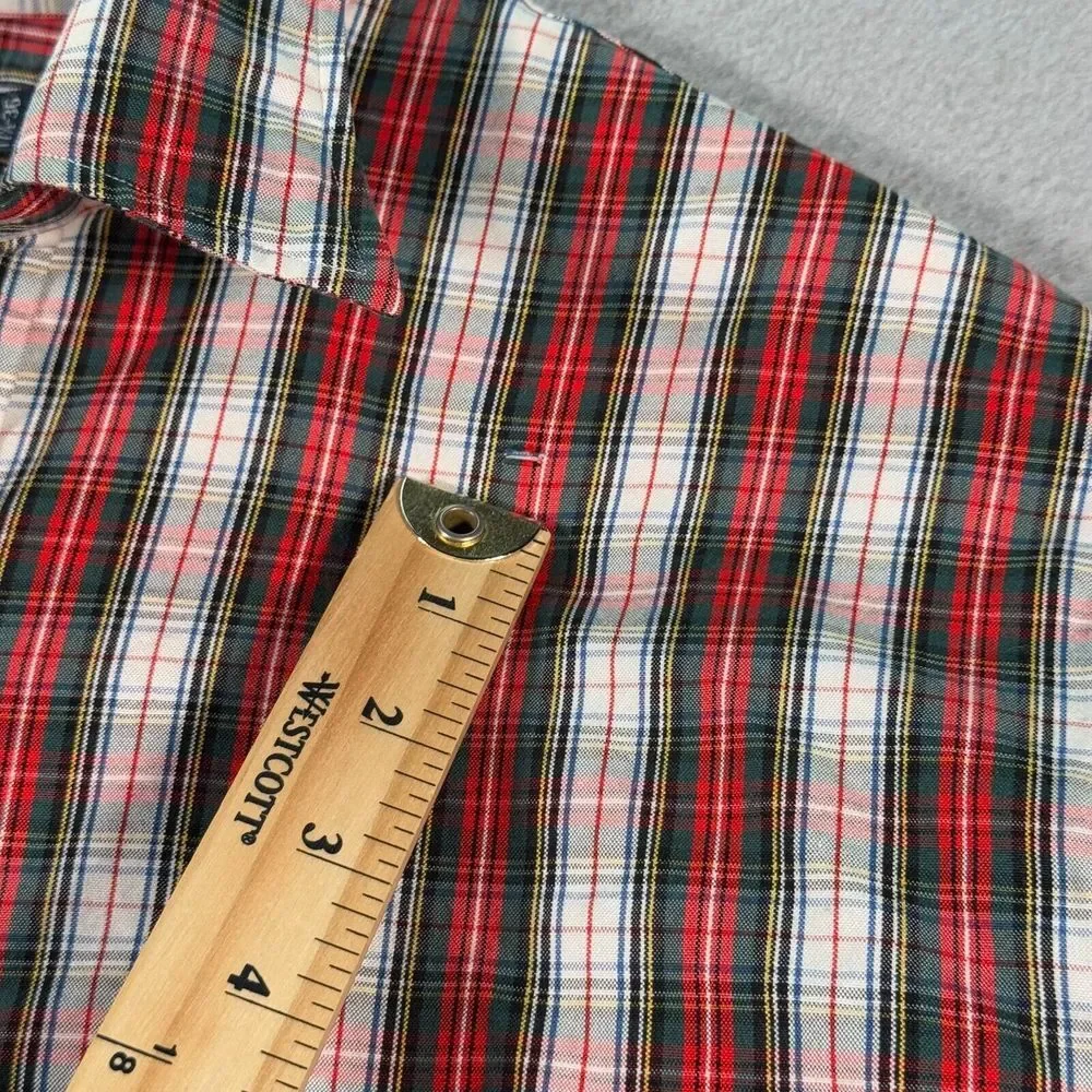 Vintage Polo Ralph Lauren Lowell Button Up Shirt Mens‎ 17.5-36 Red Plaid Casual